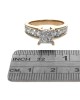 Princess Cut and Round Diamond Engagement Ring in Yellow Gold